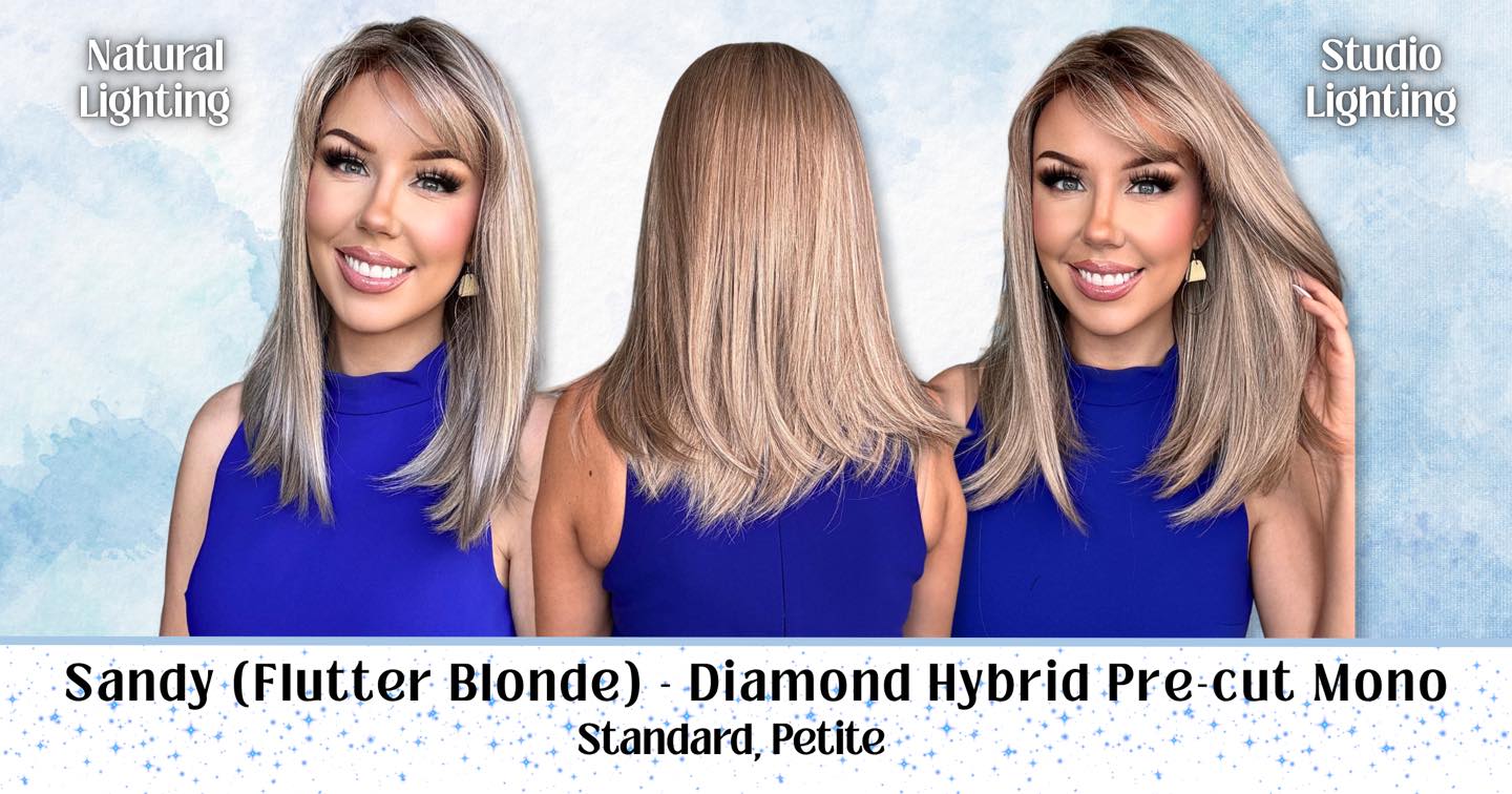 Sandey (Flutter Blonde) - Diamond Hybrid Pre-cut Mono1